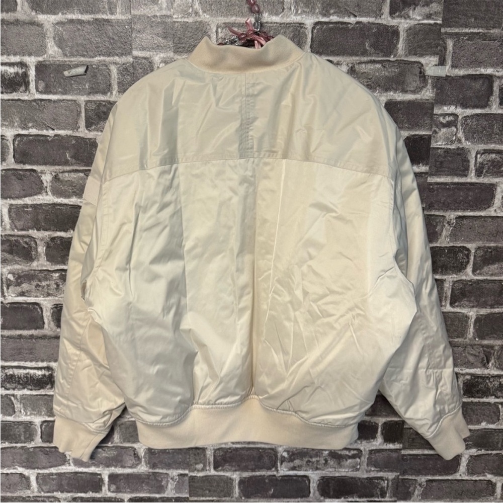 NWT Athleta SATEEN BOMBER jacket Bone cream size M‎ - Picture 10 of 14